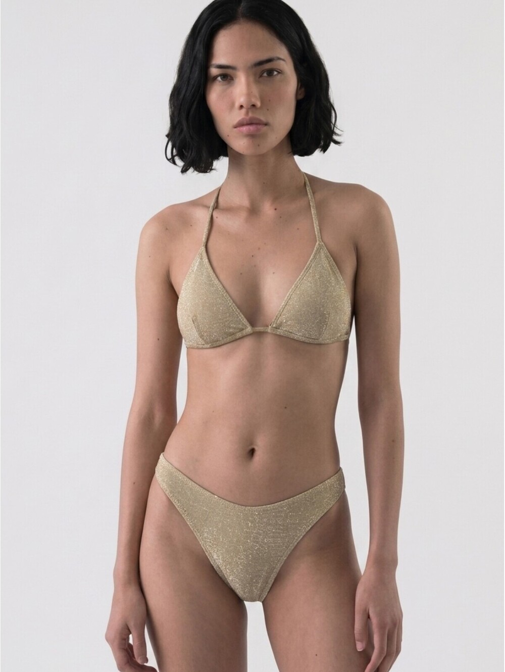CUPSHE Shimmering Tide Brown Metallic Bikini Bottoms Medium NWT MSRP $17